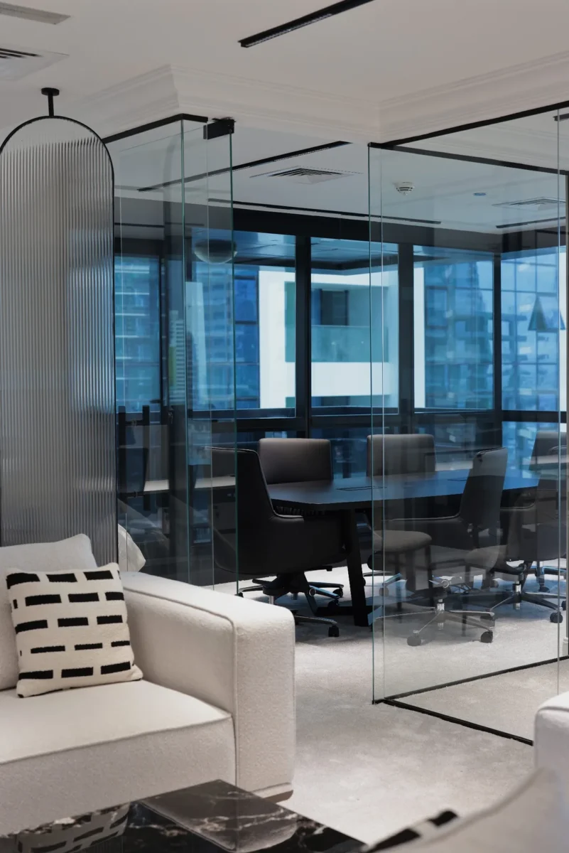 Glass meeting room commercial fit-out Dubai